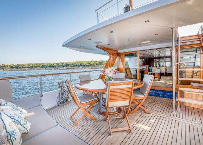 Classic Motor Yacht Chantella Dining On Deck