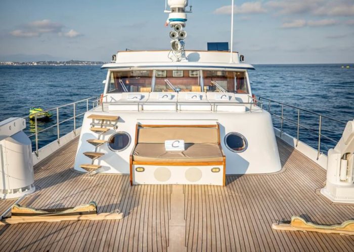 Classic Motor Yacht Chantella Foredeck