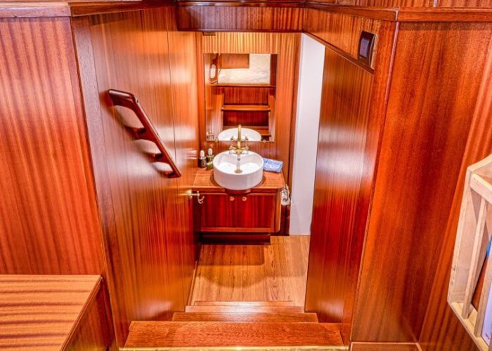 Classic Motor Yacht Chantella Stairs