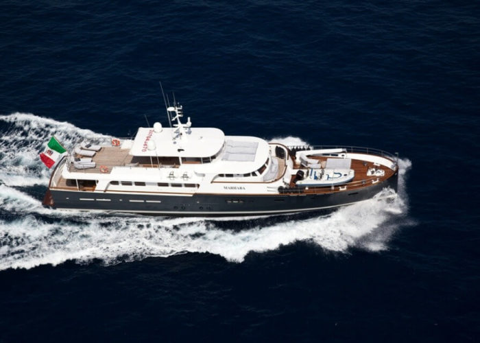 Classic Motor Yacht Marhaba Aerial View