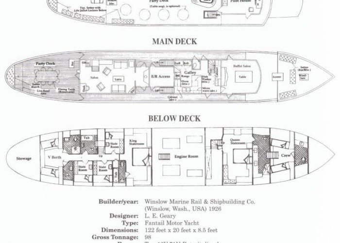 Classic Motor Yacht Mariner III Deckplans