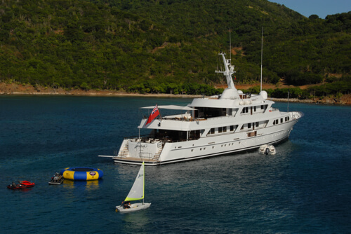 Classic Motor Yacht Mirage Anchored