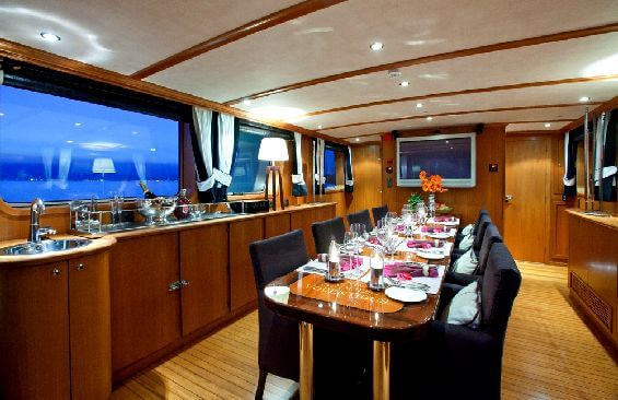 Classic Motor Yacht Polycarpus Dining Room