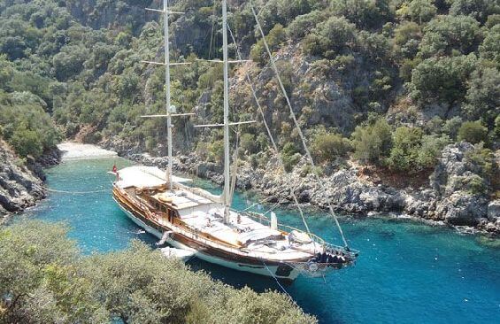 Classic Sailing Yacht Caner 4 Anchored