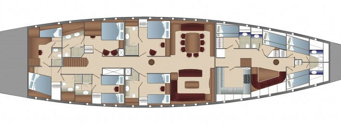 Classic Sailing Yacht Elena Layout