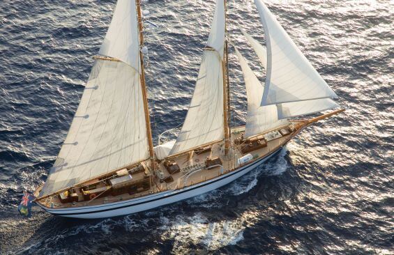 Classic Sailing Yacht Lady Thuraya Aerial View