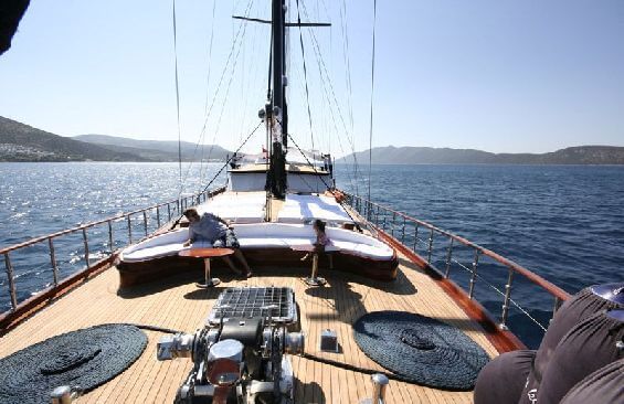 Classic Sailing Yacht Princess Karia IV Foredeck Looking Aft