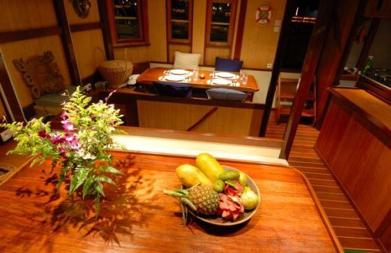 Classic Sailing Yacht Raja Laut Dining