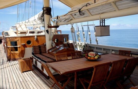 Classic Sailing Yacht Raja Laut On Deck