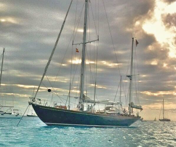 Classic Sailing Yacht Samarkand At Anchor