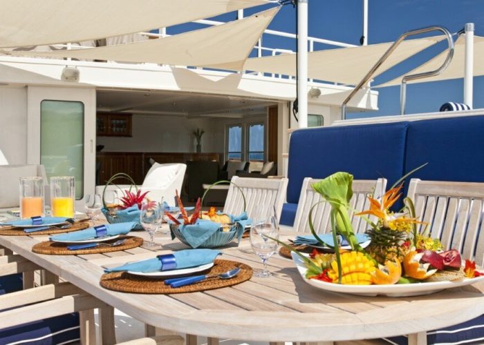 Expedition Vessel Seawolf Dining On Deck