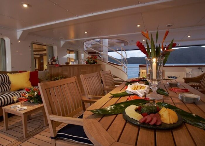 Expedition Vessel Seawolf Dining On Deck