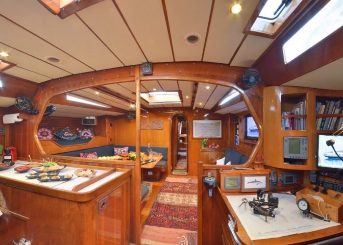 sailing yacht Tangaroa galley saloon