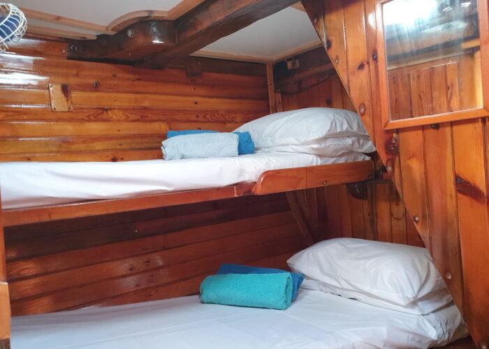 the forward port cabin made up as a twin