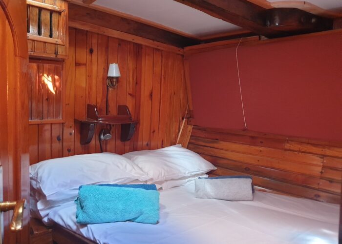 the forward starboard cabin made up as a double