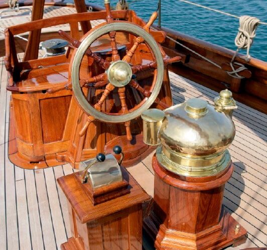 Classic Sailing Yacht Javelin Wheel