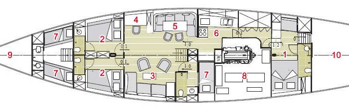 Classic Sailing Yacht Aventure Layout