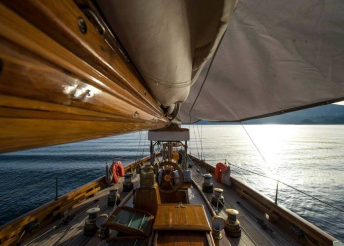 Classic Sailing Yacht Gladoris II Foredeck