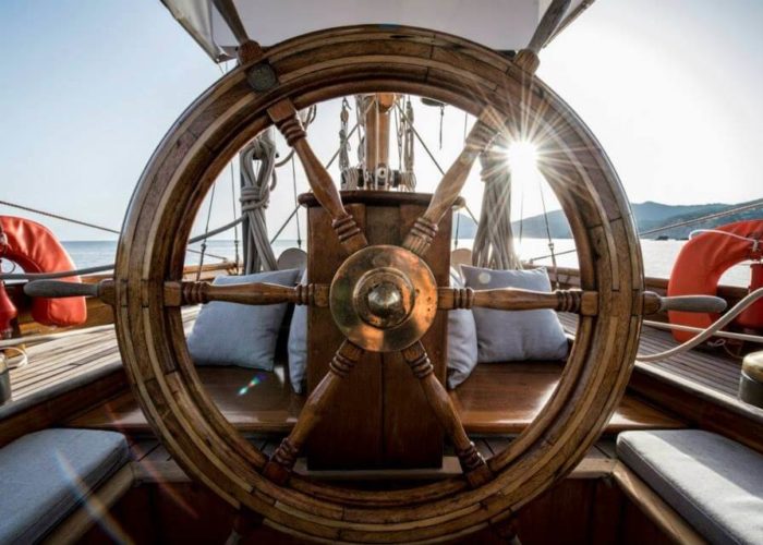 Classic Sailing Yacht Gladoris II Wheel