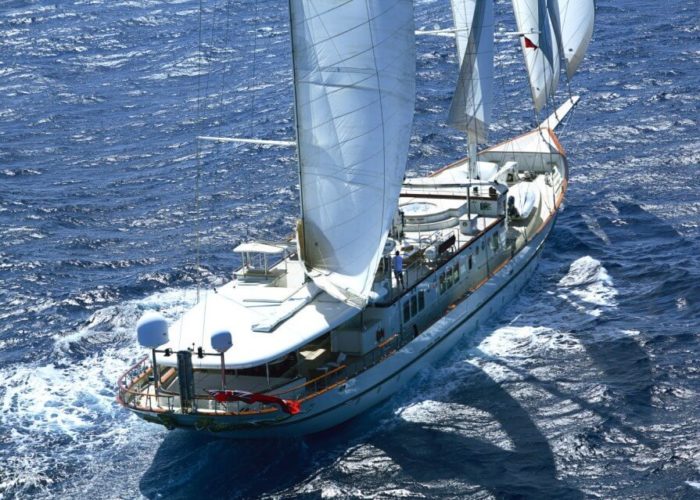 Classic Sailing Yacht Montigne Aerial View