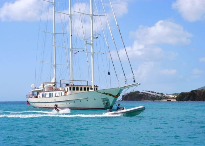 Classic Sailing Yacht Montigne At Anchor