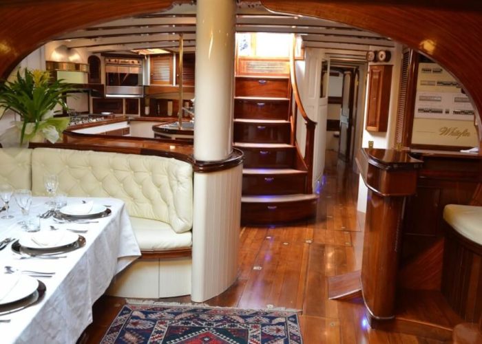 Classic Sailing Yacht Whitefin Dining