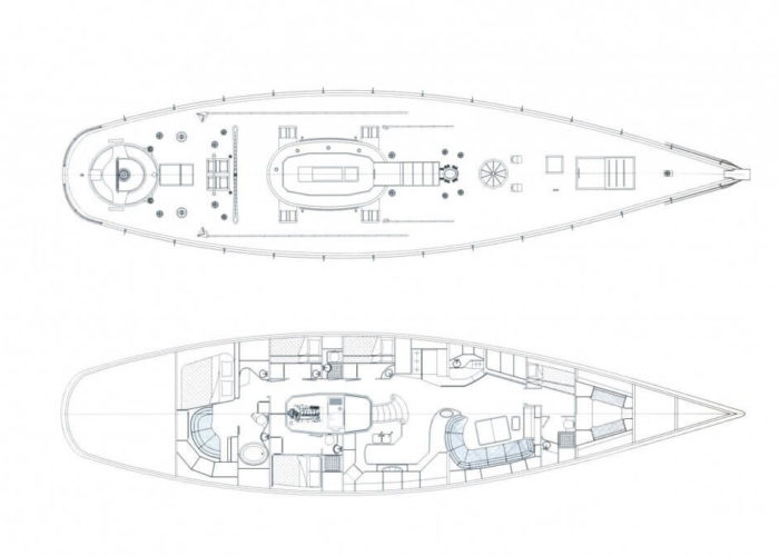 Classic Sailing Yacht Whitefin Layout