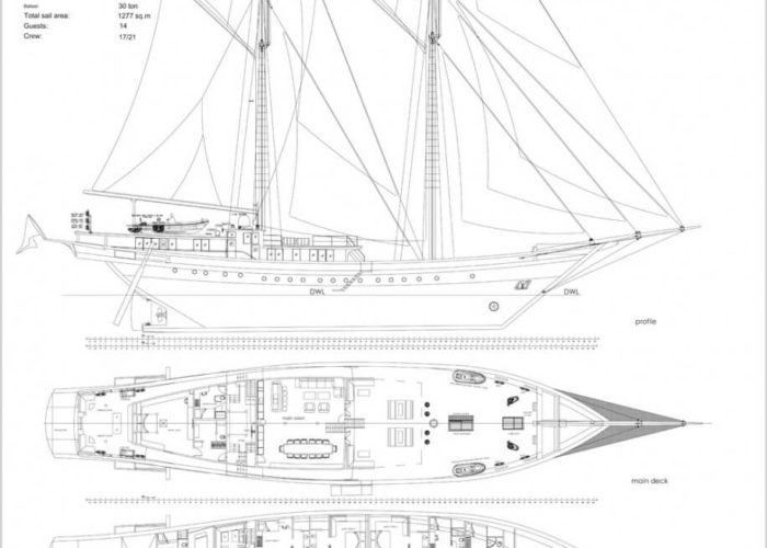 Classic Sailing Yacht Lamima Layout