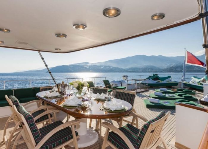 Classic Motor Yacht South Paw C Sundeck Dining