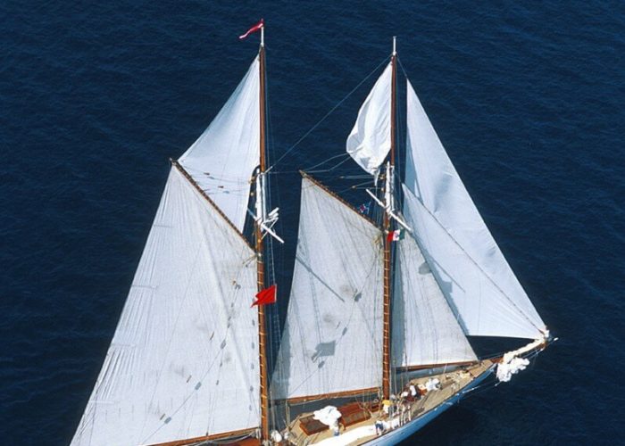 Classic Sailing Yacht Puritan Aerial View