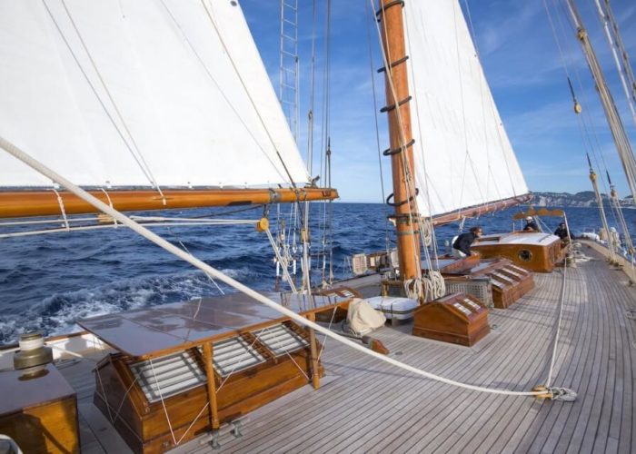 Classic Sailing Yacht Puritan On Deck