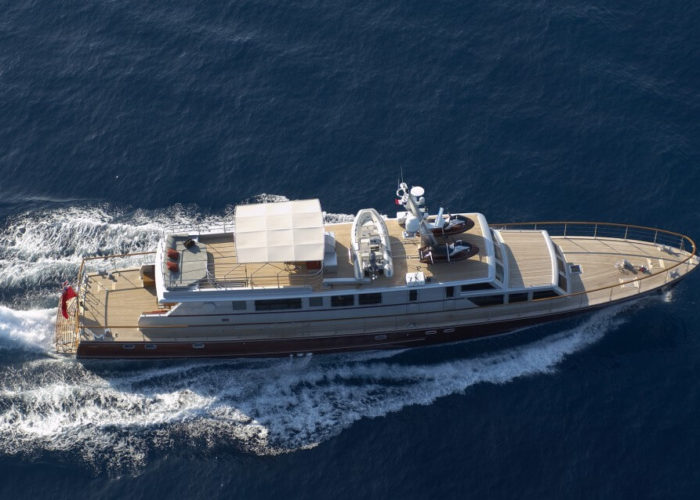 Classic Motor Yacht Tempest WS Aerial View