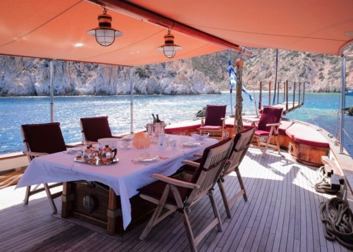 Classic Sailing Yacht Astarte Deck And Table