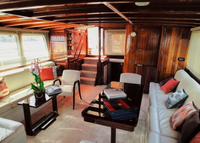 Classic Sailing Yacht Astarte Lounge Looking Stern