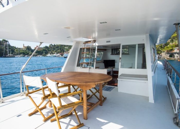 Classic Motor Yacht Bayview On Deck