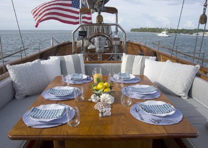 Classic Sailing Yacht Eros Outside Dining