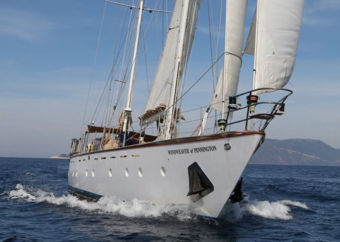Classic Sailing Yacht Windweaver of Pennington Bow View