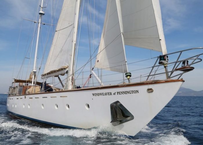 Classic Sailing Yacht Windweaver of Pennington Bow View