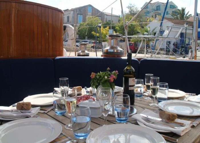 Classic Sailing Yacht Windweaver of Pennington Outside Dining