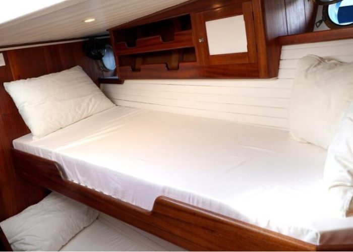 Classic Motor Sailor Yacht Truelove Double Bed Cabin