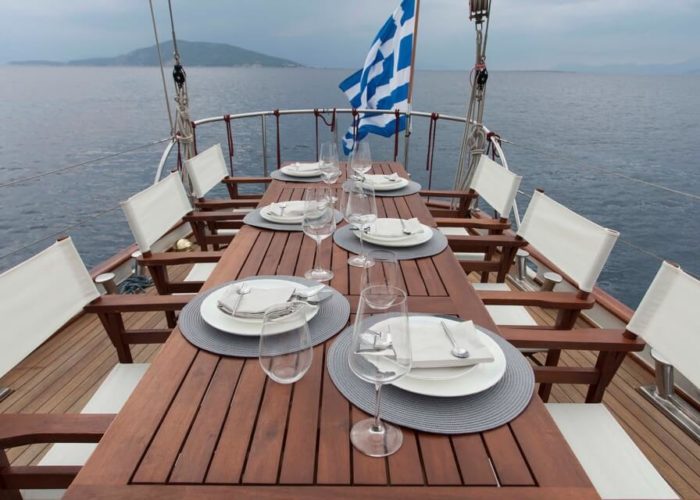 Classic Sailing Yacht Lamadine Aft Dining