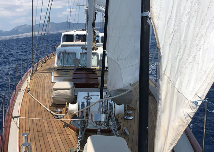 Classic Sailing Yacht Lamadine Looking Aft