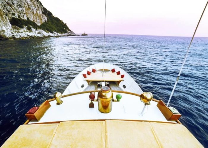 Classic Motor Yacht Entrancer Foredeck