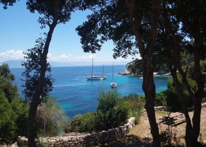 Classic Sailing Yacht Halcyon Anchored