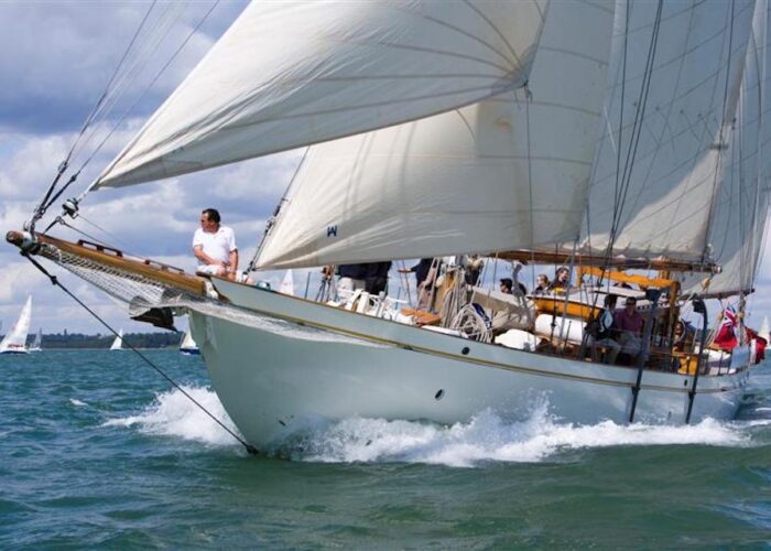 Halcyon sailing in the Solent during Skandia Cowes Week 2007