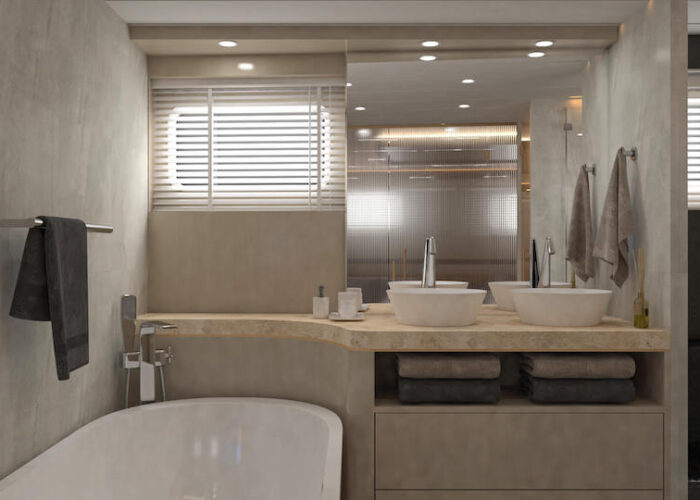 Life is good ensuite with a tub